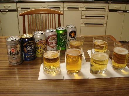 ビールと発泡酒の飲み比べ